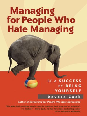 cover image of Managing for People Who Hate Managing
